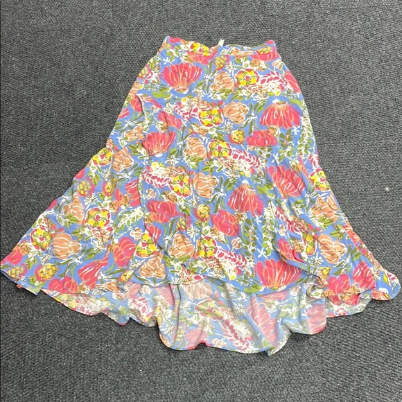 Matilda Jane Ruffle Midi Maxi Floral Boho Feminine Skirt Size Small Tiered Hi Lo - Picture 1 of 3